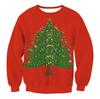 Supply 3D Digital Printing, Christmas Crew Neck Sweater Pullover Fake Two-piece Tie Sweater