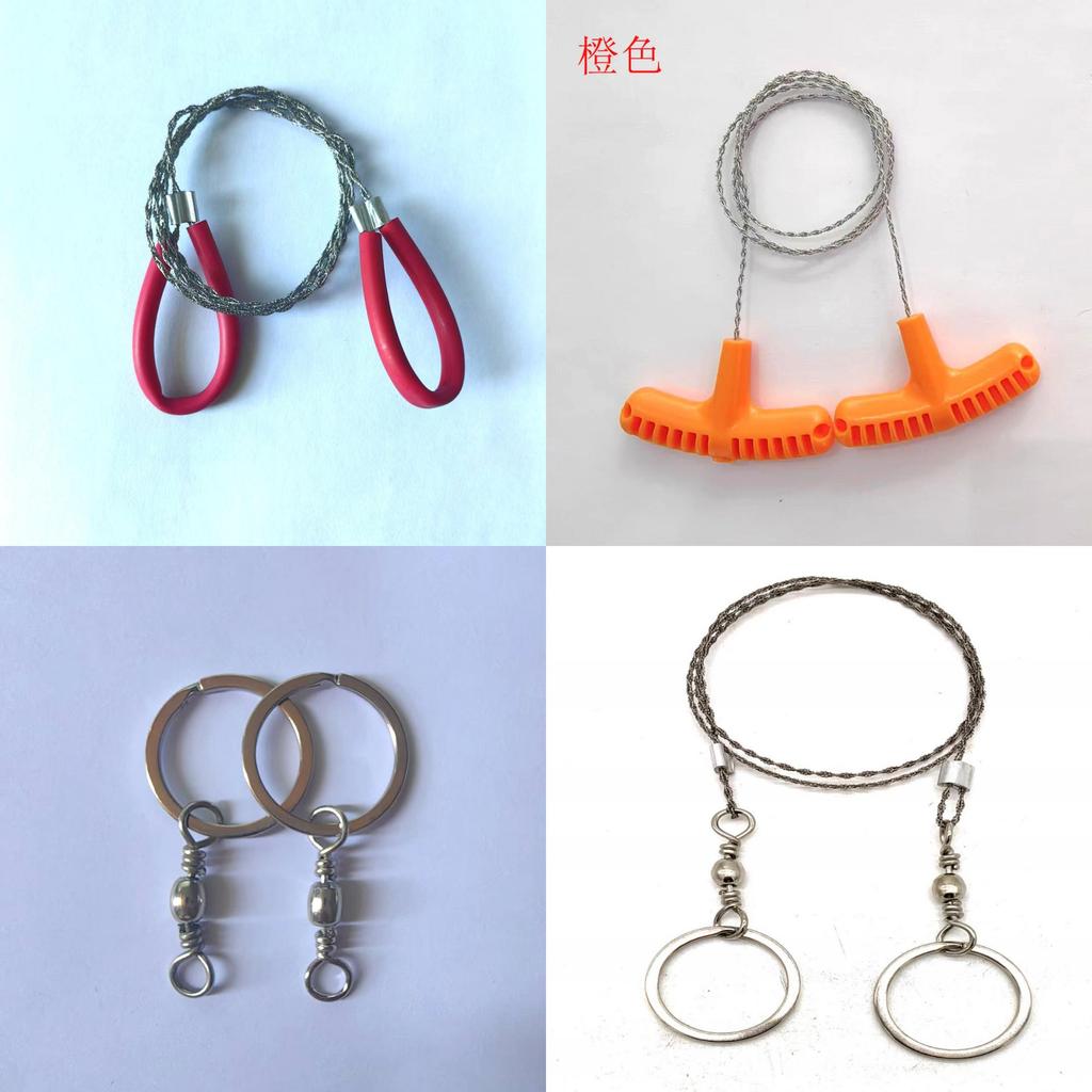 Outdoor Stainless Steel Ring Pull Wire Saw With 360 Degree Rotation For Camping And Survival