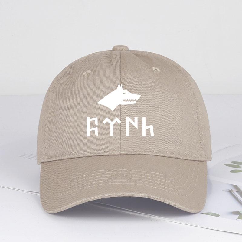 Fashionable Wolf Head Nordic Rune SoftTop Baseball Cap Daily Commute Outdoor Hiking Viking Culture Enthusiast Gift