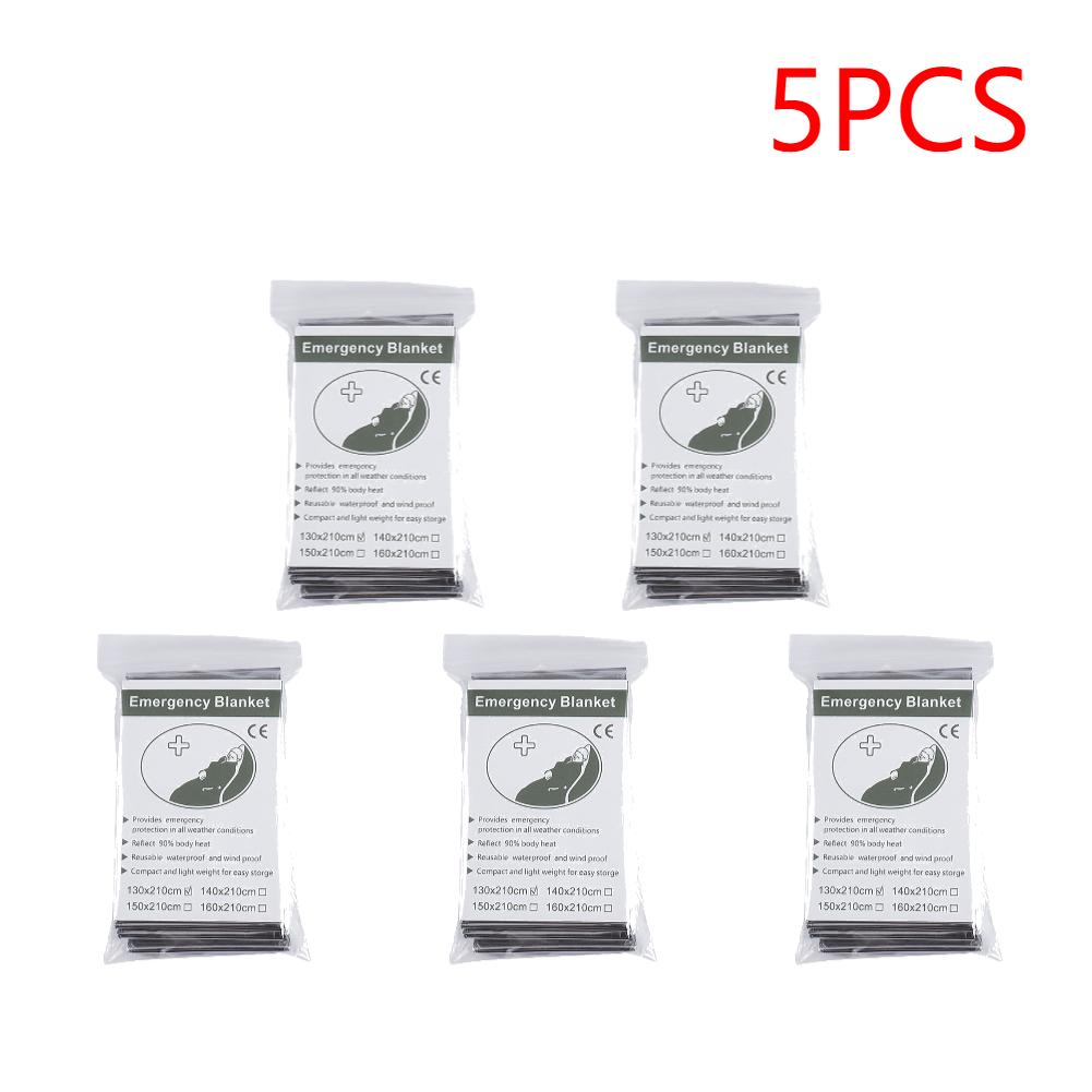 1-30PCS Windproof Foil Thermal Emergency Blanket Survival Gear First Aid Military Rescue Kit Waterproof Folding for Camping Outd