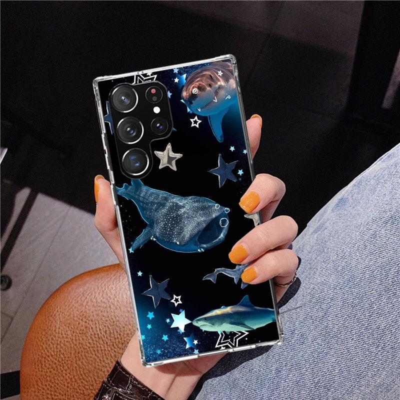 Coque de téléphone Requin-Baleine Océanique Pour Samsung Galaxy S24 S25 Edge S26 Ultra S23 S22 S21 Plus S20 FE + Housse Personnalisée Imprimée Galaxy