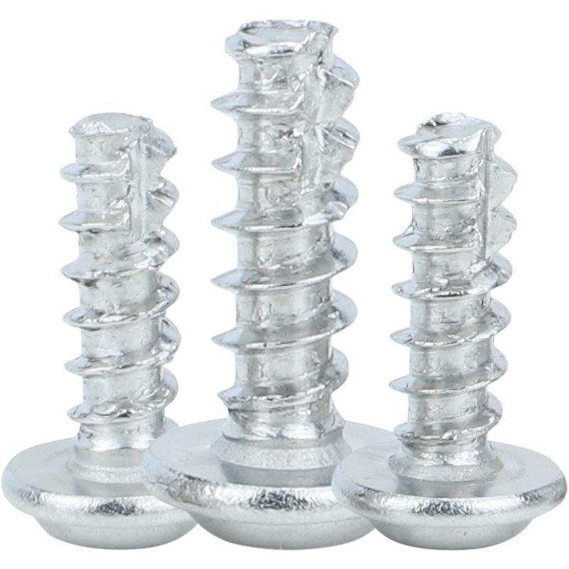 PWT Iron Nickel Plated Round Head Self-Drilling Screw with Washer and Intermediate Milling Tail, Sizes M2/M3/M4