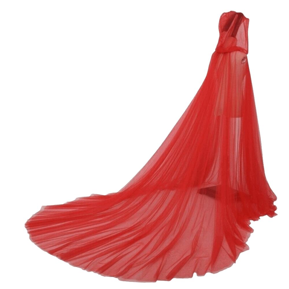 Einfarbige Halloween Kapuzen-Tüllumhang Weich Cosplay Brautkostüm Vintage Netzumhang Hochzeit