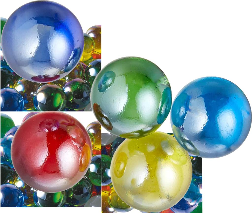 Camel Toys Marble - Made In Japan - Glass Marbles [Aurora Color Marble Mix (Glossy Color MIX) Approx. 25mm, 1 Bag (25 Pieces)] Glass Marble
