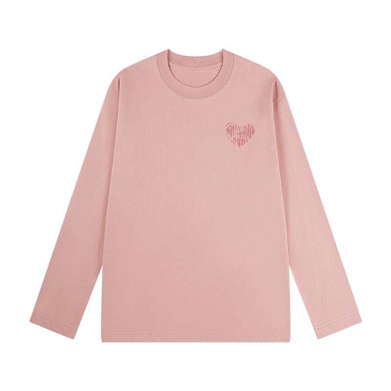 Women's 2025 American Style Pure Cotton Long-Sleeve T-Shirt: Loose Fit, Ideal for Autumn/Winter.