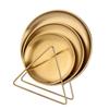 Fruit Cake Dish Round Plate Stainless Steel Spit Bone Dish Dining Table Garbage Plate Household Snacks Fruit Plate