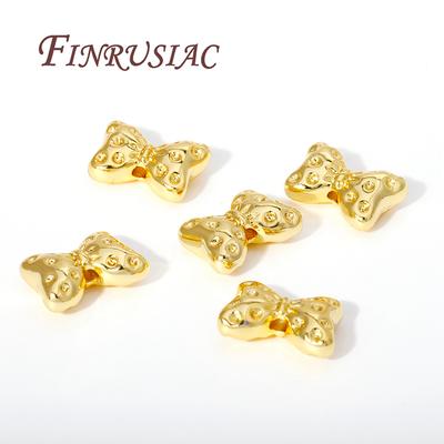 18K Vergoldete Abstandshalter Perlen, Metall Schleifen Form Perlen Für Armbänder Zubehör, Trenner Für Perlen, DIY Schmuckherstellung Zubehör
