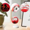 Kleine Keramik Daruma Puppe Japanische Kunst Skulptur Sammlerstück Tischmittelstück Dharma Dekoration
