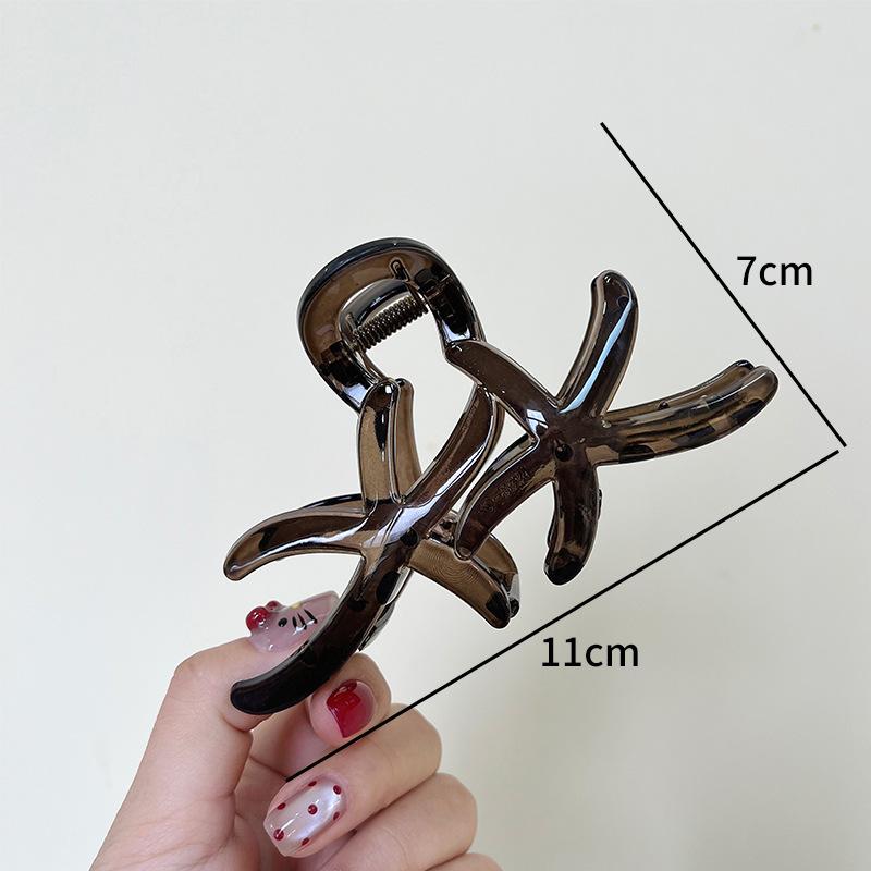 Clips de păr acrilic mare ondulat la modă pentru femei, coreean, culoare jeleu, acetat, geometric, cruce, accesorii de păr