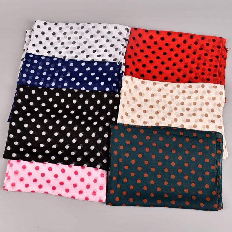 150*50cm Polka Dot Scarf Ladies Women Scarf Chiffon Scarf Soft Head Wraps Summer Sunscreen Air Conditioner Shawl Ladies Hijab