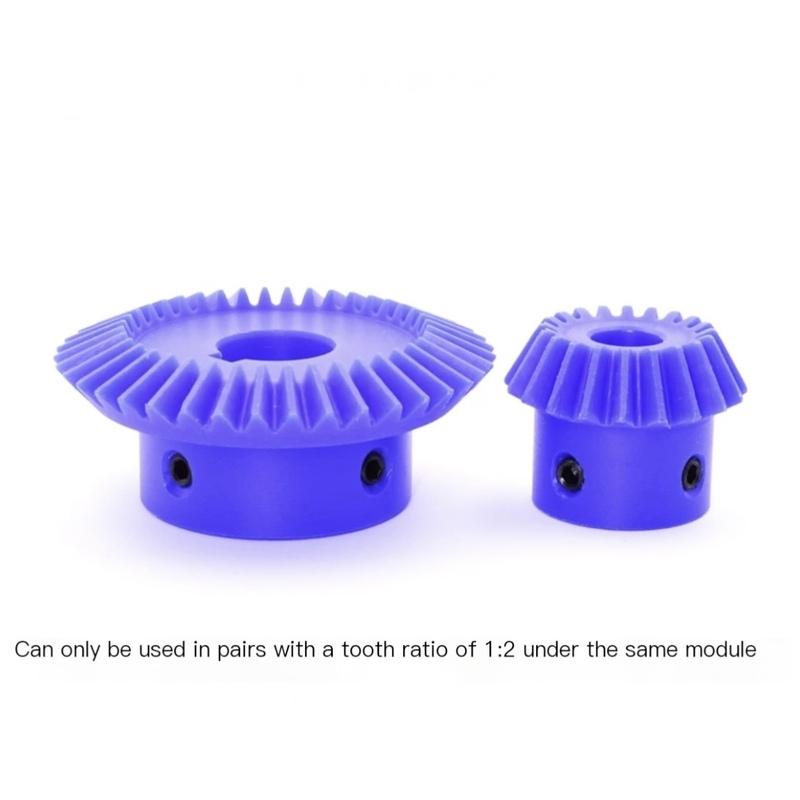 1:2 Nylon Bevel Gear 1M 15/30 20/40 Teeth 90 Degree Plastic Spur Bevel Gear BULE