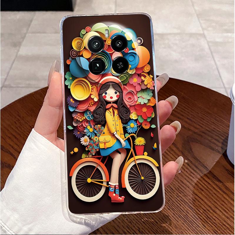For Realme GT5 Pro Casing Clear Soft Silicone Love Heart Rabbit Cute Cartoon Back Cover for Realme GT 5 Pro 5G Phone Case Bumper