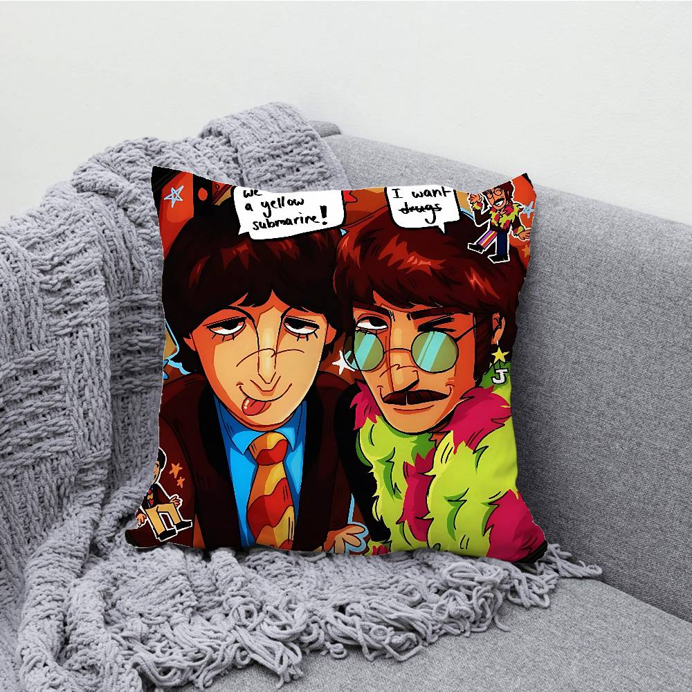 J-John L-Lennon P-Paul Pillowcases Bedroom Living Room Sofa Home Decor Polyester Cushion Cover with Zipper