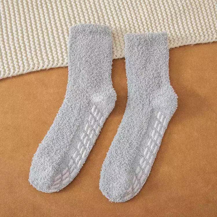 Cross-Border Women's Mid-Calf Thickened Non-Slip Coral Fleece Socks for Autumn and Winter