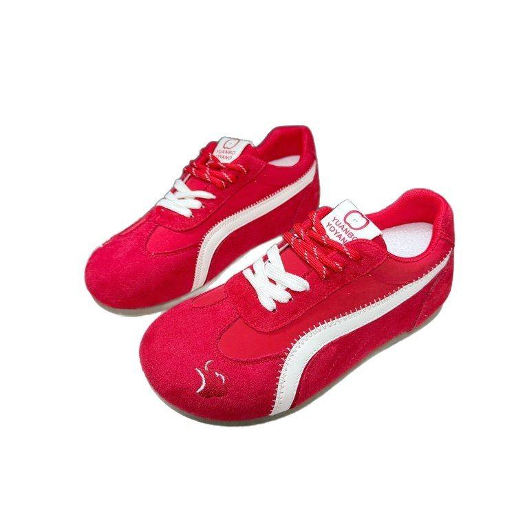 Weiche Lederversion~ vielseitige koreanische Schuhe Damen 2025 neue beliebte Board-Schuhe Studenten-Plateauschuhe weiße Schuhe deutsche Trainingsschuhe