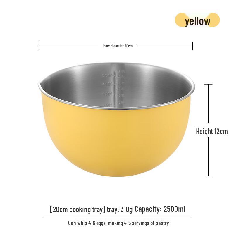 304 Stainless Steel European Style Kitchen Mixing Bowl 20CM