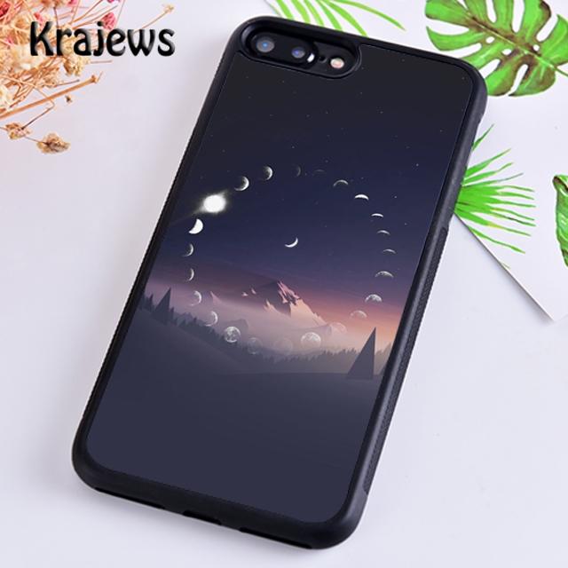 Krajews Moonlight Moon Phases Phone Case Cover For iPhone 16 15 SE2020 14 6 7 8 Plus 11 12 13 Pro Max Plus Coque Shell Fundas