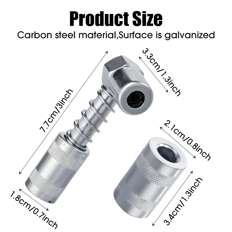 Acoplador de engrase de 90 grados con bloqueo de manguito metálico para coche, herramientas de lubricación para pistola de engrase, adaptador de boquilla de aceite para coche y camión con rosca NPT de 1/8"