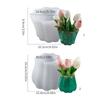 DIY Flower Pots Silicone Mold Lace Waved Vase Ornaments Mold Home Decorations Succulent Resin Mold DIY Handmade Crafts