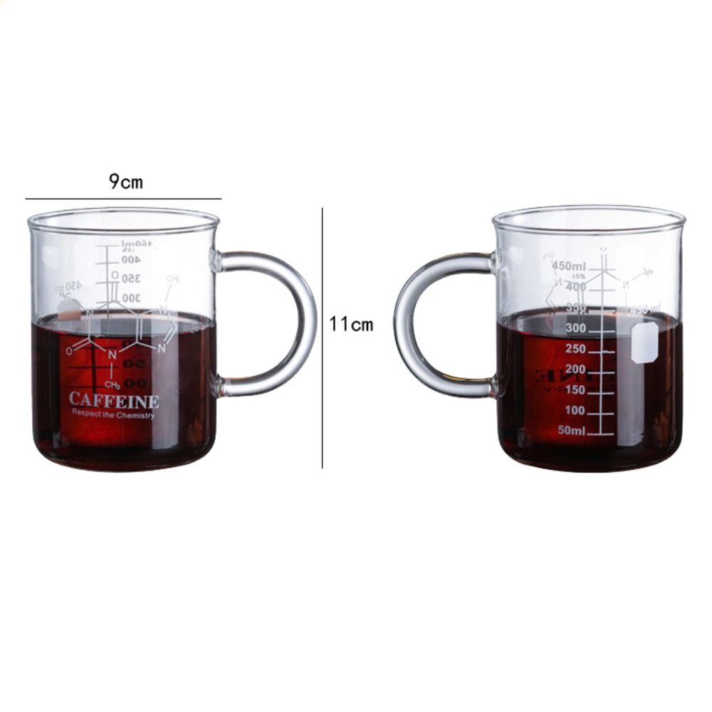 Transparent Coffee Mug Heat-resistant Tea Cup Drinkware Glass Graduated Cup  Juice