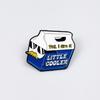 Cute Cartoon Animal Milk Carton Brooch: Versatile English Letter Backpack Accessory