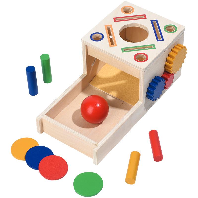

Wooden Shape Children And Color Cognition Matching Multifunctional Coin Box Toy