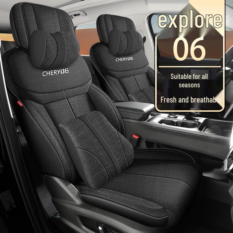 Chery Explore 06 Universal Five-Seat Linen Car Seat Cushion Cover for All Seasons