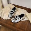 Girls Princess Ballet Shoes Gold Silver Versatile Children's Leather Shoes Fashion Sweet Kids Causal Performance Flat Shoes New