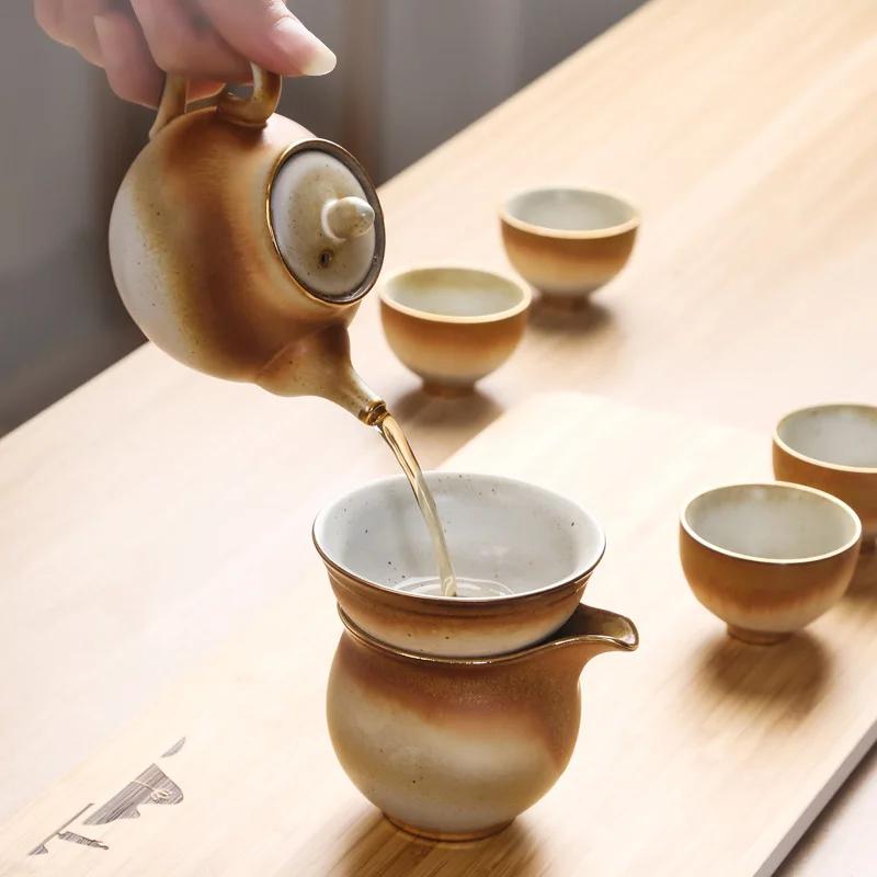 Wholesale Stoneware Teapot Single Teapot Entirely Handmade Creative Vintage Household Tea Set Siteel Traditional Chinese TeaSet