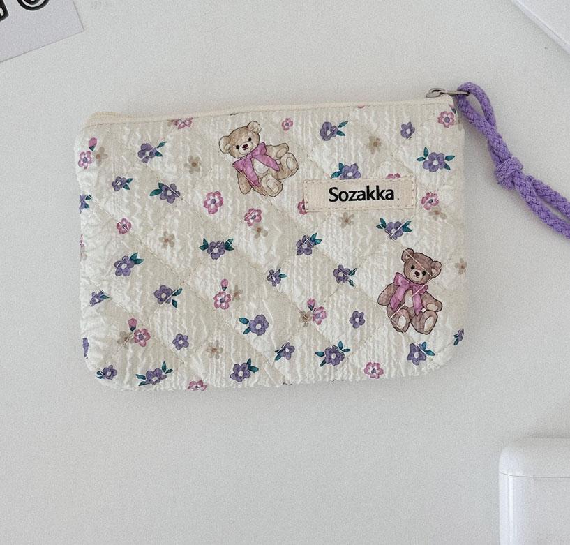 Fashion  Sanitary Napkin Storage Bags Small Cosmetic Bags Flower Pattern Zipper Coin Purses Lady Girls MakeUp Bag Key Money Bags