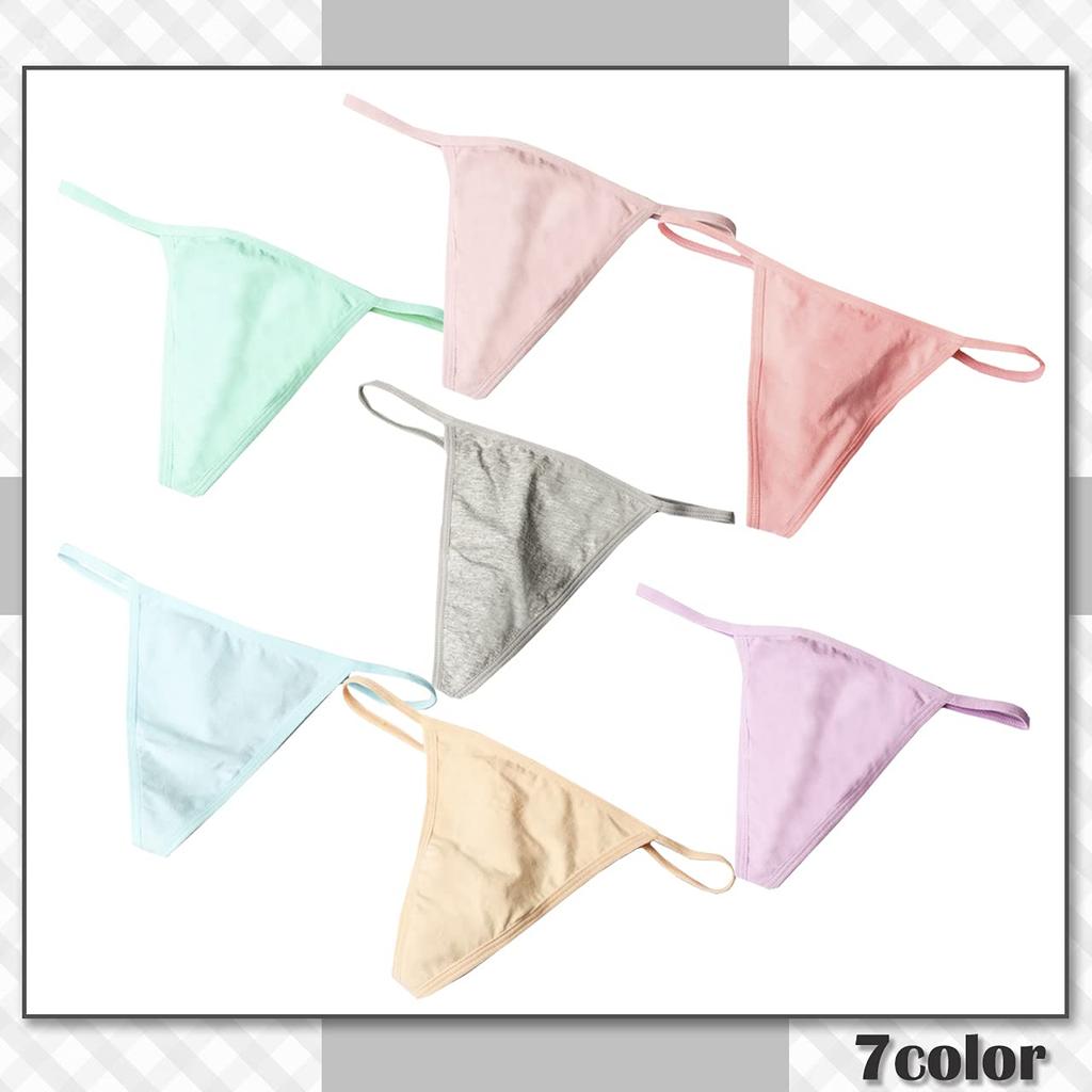 CHROME CRANE Solid Sexy Cotton LW106 Women's T-Back, Color, Panties, Underwear, (02.Rose)