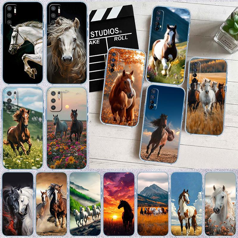 Fine Horse Transparent Phone Case for Motorola Moto Edge Plus G200 G23 E13 E15 E20 E30 G62 G71 G72 G75 G24 G15 Power