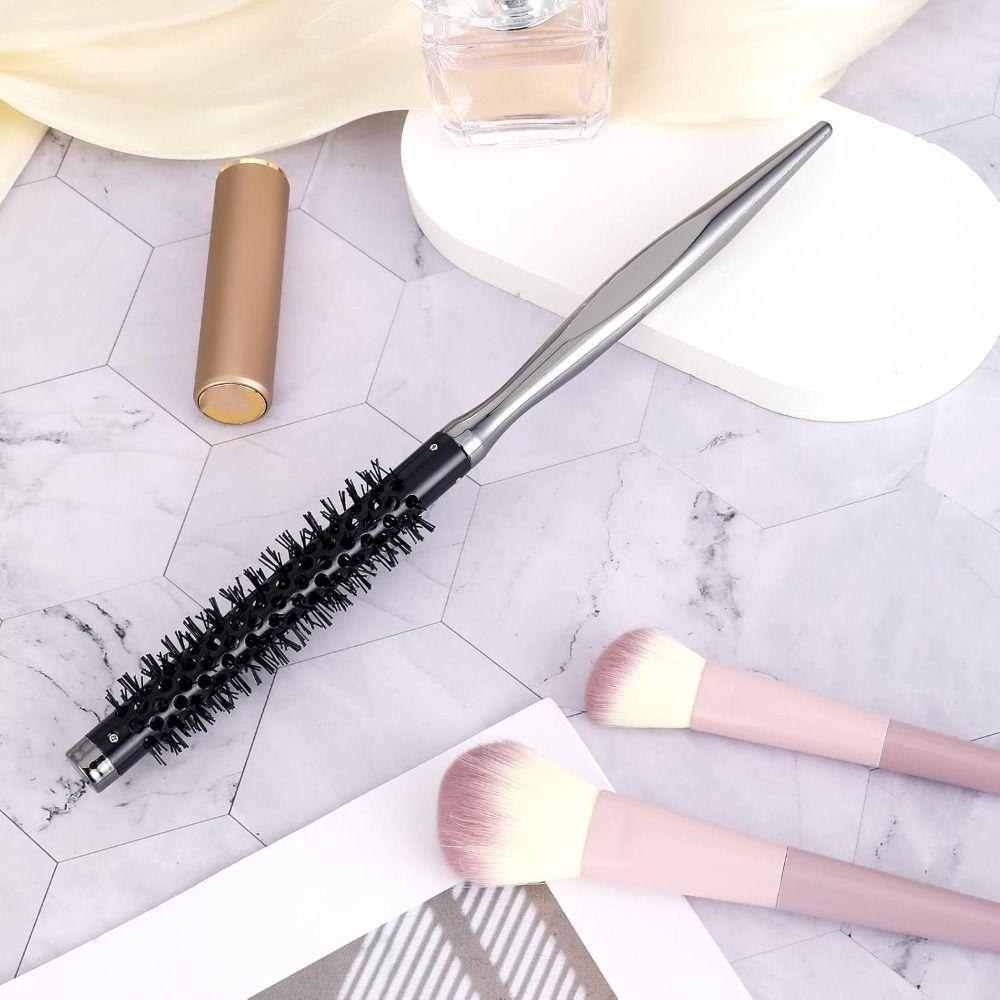 Mit Glattem Griff Kleine Lockenbürste Styling Haarbürste Nylonborsten Walzenbürste Mini Ponyroller Tragbare Lockenbürste