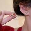 Silver needle colored butterfly zircon stud earrings women's small temperament earrings super fairy Internet celebrity earrings