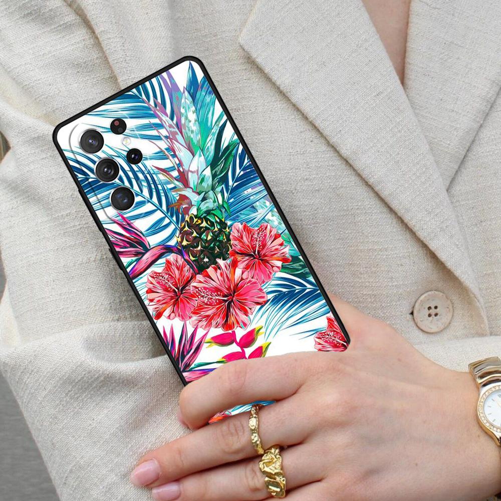 Tropical Paradise Hawaiian Flower SOFT Cell Phone Case for Samsung Galaxy S26 Ultra S25 S24 S23 S22 S21 S20 Note10 Cover