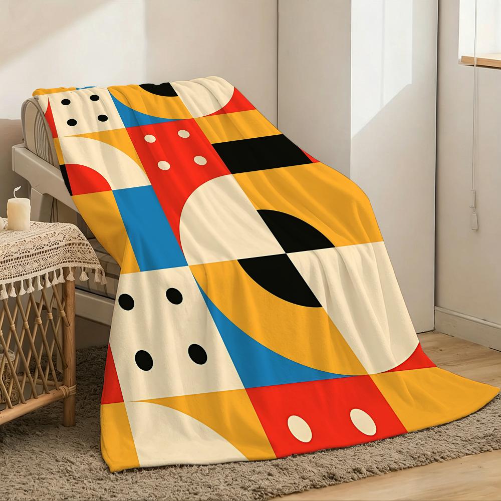Bauhaus Throw Lightweight 240g Flannel Blanket Soft Skin-friendly for Summer Cooling 75x90cm