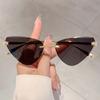 Popular Vintage Rimless Triangle Cat Eye Sunglasses Women For Men Luxury Brand Designer Sun Glasses Punk Leopard Head Shades