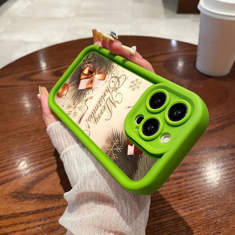 N114 Merry Christmas Desig Art Happy New Year Soft Angel Eyes Phone Cases for iPhone 16 15 14 13 11 Pro Max 8 7 6s Plus 12 XR XS Max Shockproof Cover