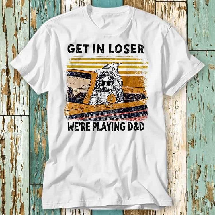 Залетай, лузер, мы играем в D&D Смешная Ретро Винтажная Футболка Топ Дизайн Унисекс Женская Мужская Футболка Ретро Мода Винтажная Рубашка S
