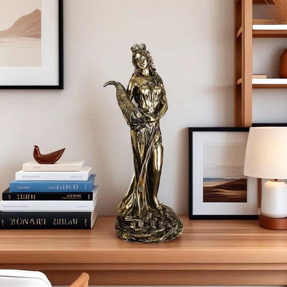 Hand-carved Greek Goddess Ornament Exquisite Lucky Wealth Statue Wealth Goddess Statue  Office