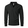 Men's Long Sleeve Linen Blend T-Shirt, Loose Fit Collared Pullover, Breathable Moisture Wicking Casual Spring Fall Top
