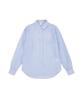 HANSUKNE See-Through Striped Embossed Sky Blue Blouse