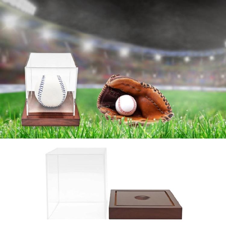 Baseball Protector Box with Stand for Collection Baseball Softball Display Boxes Square Clear Acrylic Cubes Display Case