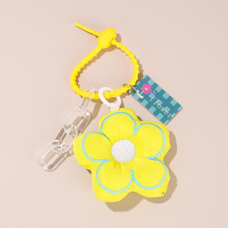 Fashion Stuffed Pendant Bag Charm Flower Ornament Cute Lanyard Car Headset Case Decoration Gift Bag Charm