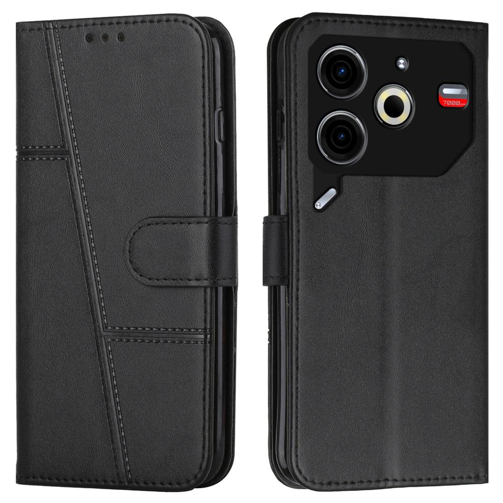 For TECNO Pova 6 Neo Case Magnetic Clasp Stand Leather Phone Cover Line Decor