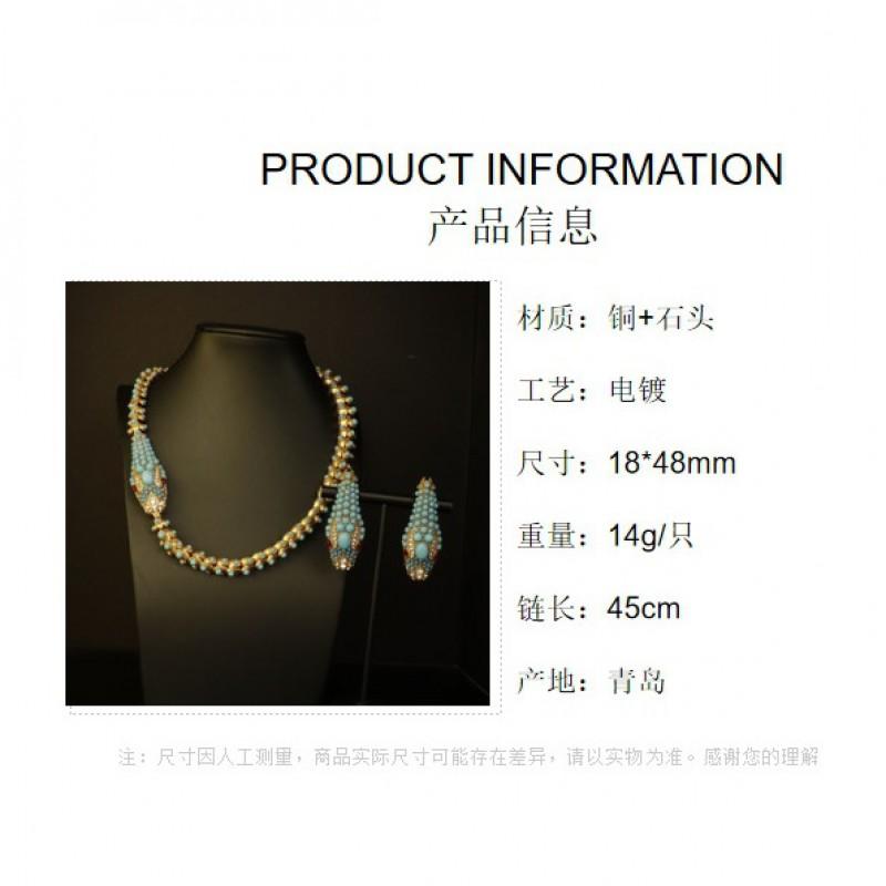 Snake Shaped Full Necklace Punk Hip Hop Style Unisex Jewelry