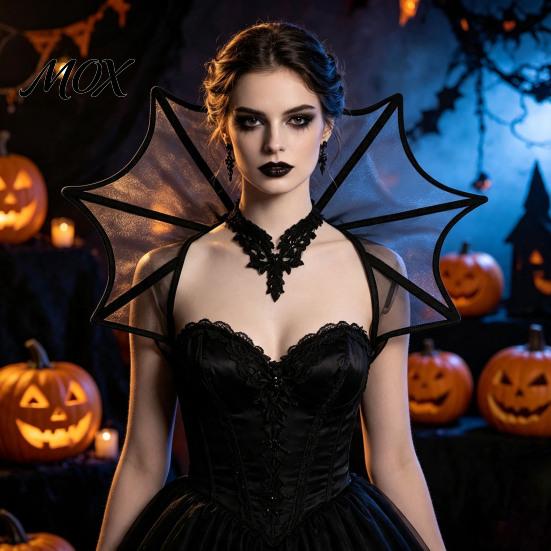 Elegant Gothic Fashion Accessory Stand Up Vampire Collar, Victorian Shoulder Cape, Women's Adjustable Cosplay Neck Ruffle Collar for Halloween