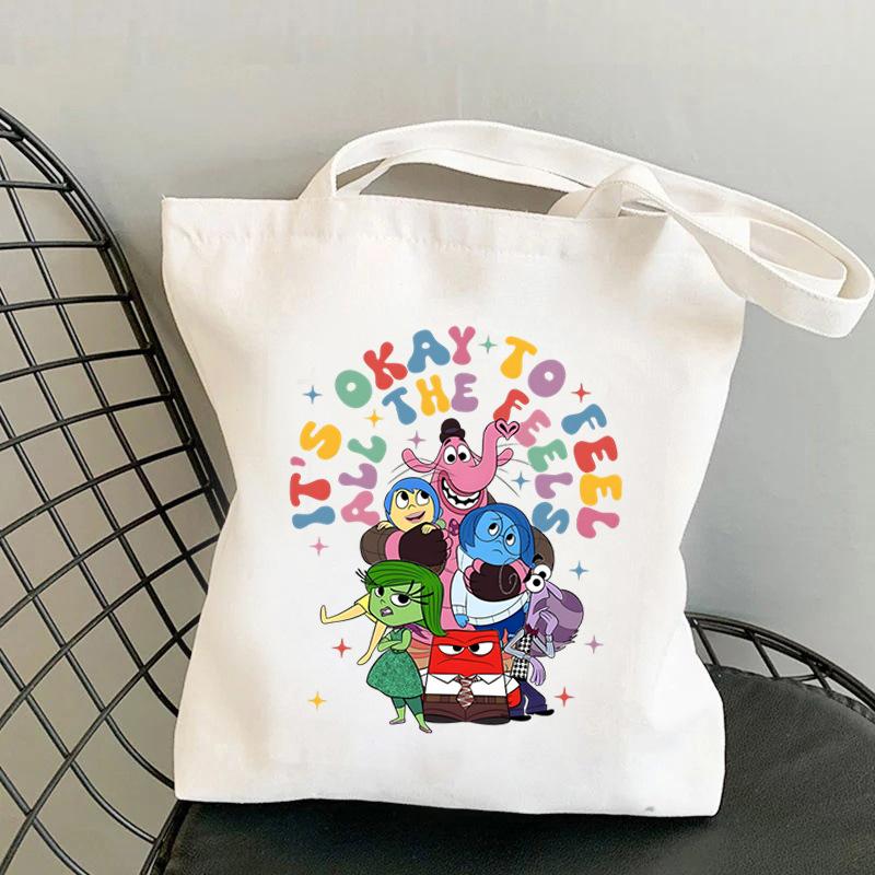 Animation Peripheral Cartoon Printing Messenger Bag Canvas Bag Leisure Large Capacity Women'S Shoulder Shopping Bag
