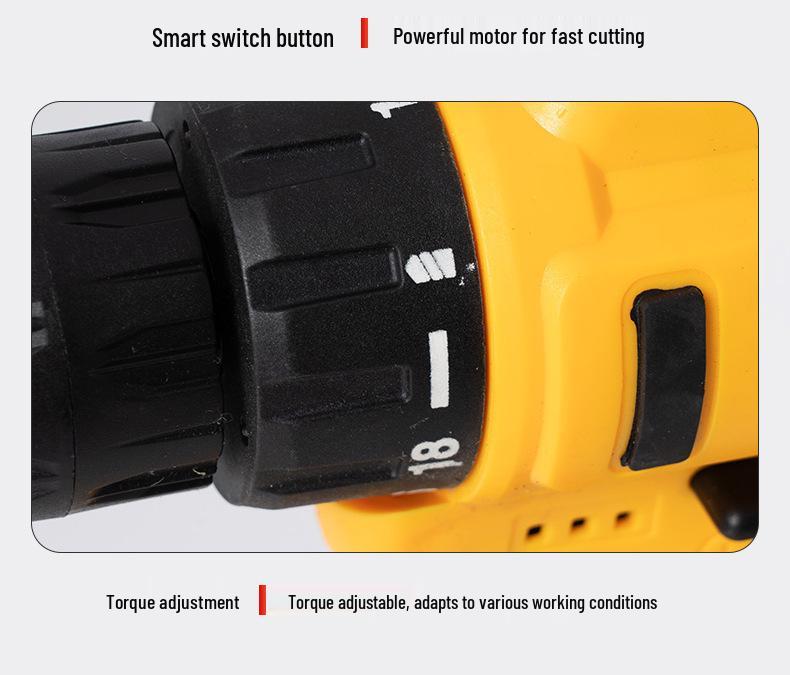 21V Cordless Multi-Function Electric Drill & Screwdriver with Two-Speed Lithium Battery