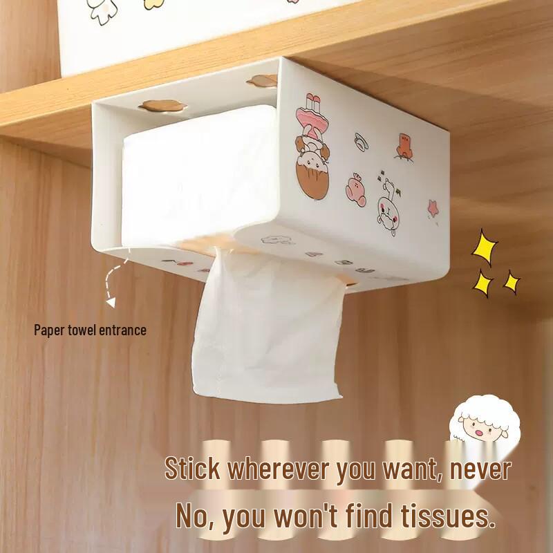 Kreative Wandmontierte Taschentuchbox - Spurenlos, Bohrloses Design für Wohnzimmer oder Küche